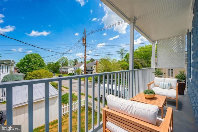 balcony featuring outdoor lounge area