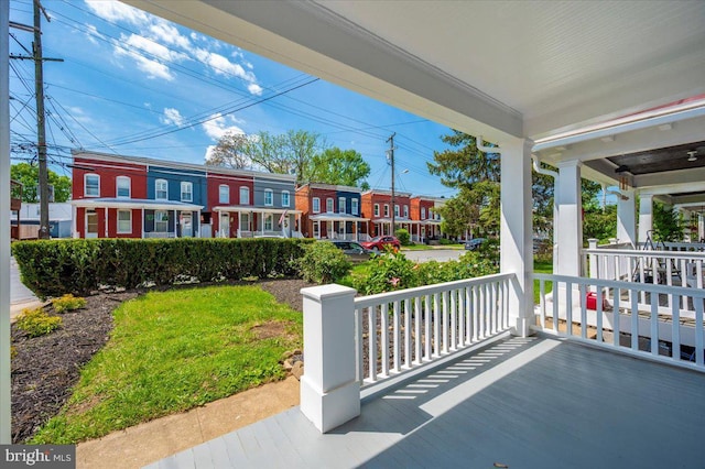 view of patio featuring covered porch
