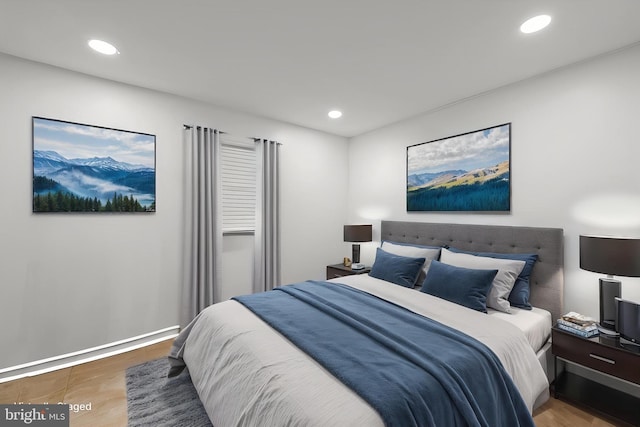 bedroom with recessed lighting