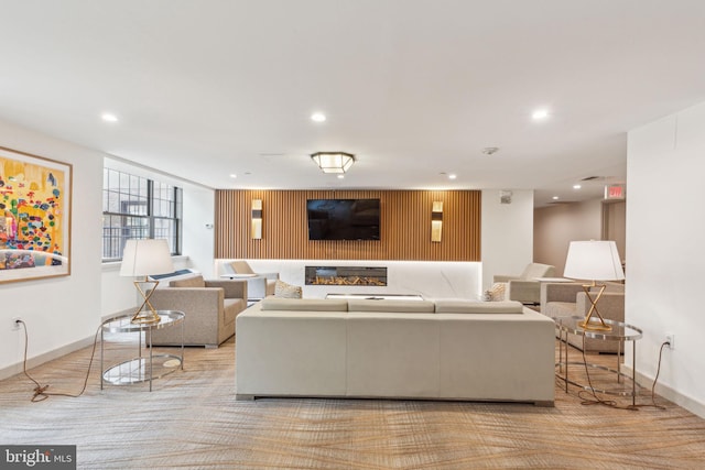 219 S 18th St Unit 1422, Philadelphia, PA 19103 - living area featuring recessed lighting, carpet flooring, and baseboards
