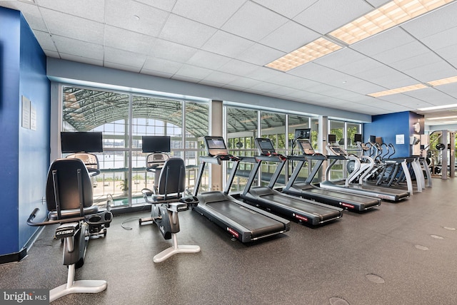 901 N Penn St Unit F706, Philadelphia, PA 19123 - workout area featuring a drop ceiling