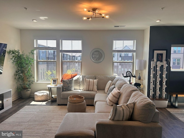45952 Swallow Ter, Sterling, VA 20165 - living area with wood finished floors, baseboards, and recessed lighting