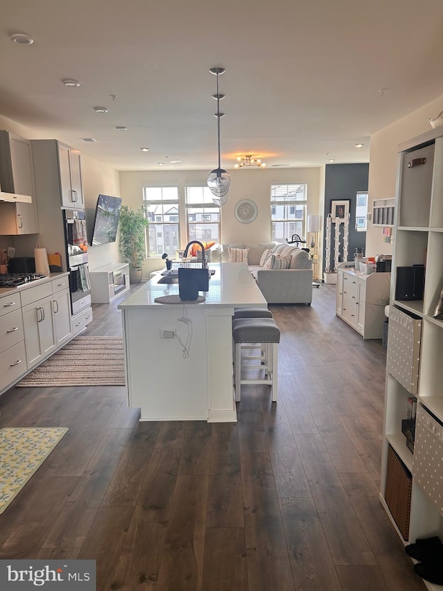 45952 Swallow Ter, Sterling, VA 20165 - kitchen with a sink, dark wood-style flooring, healthy amount of natural light, and open floor plan