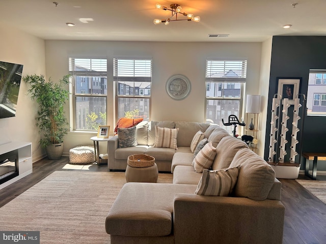 45952 Swallow Ter, Sterling, VA 20165 - living room with wood finished floors, recessed lighting, and baseboards