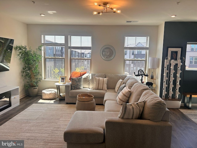 45952 Swallow Ter, Sterling, VA 20165 - living area featuring wood finished floors, recessed lighting, and baseboards