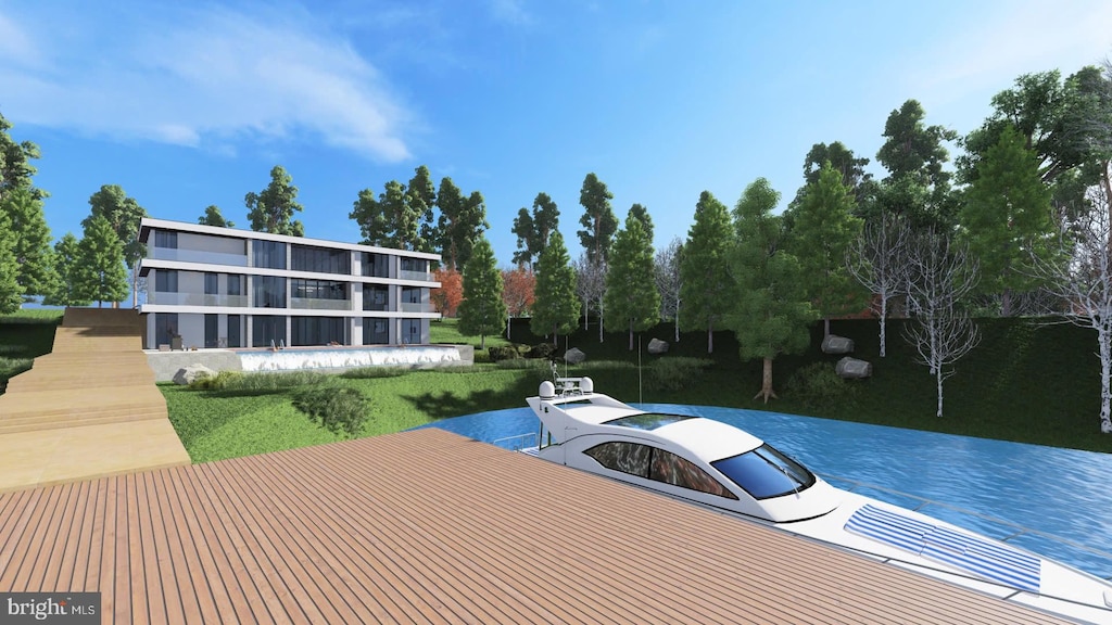 view of dock area