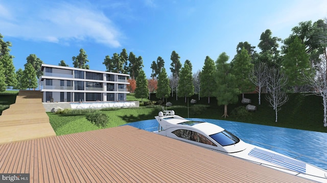 view of dock area