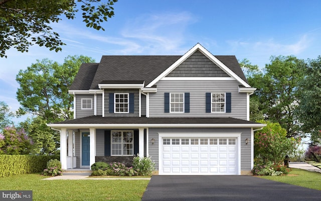 W Main Blvd, Lutherville Timonium, MD 21093 - traditional-style home with covered porch, an attached garage, driveway, and a front yard
