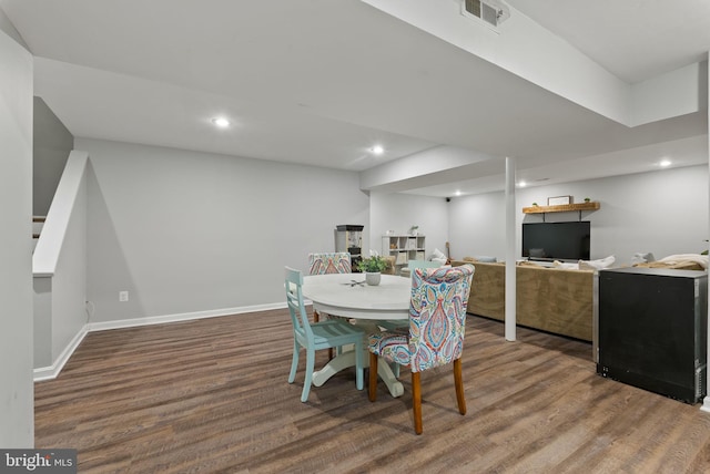 9100 Wood Spice Ln, Lorton, VA 22079 - dining space with baseboards, recessed lighting, wood finished floors, and visible vents