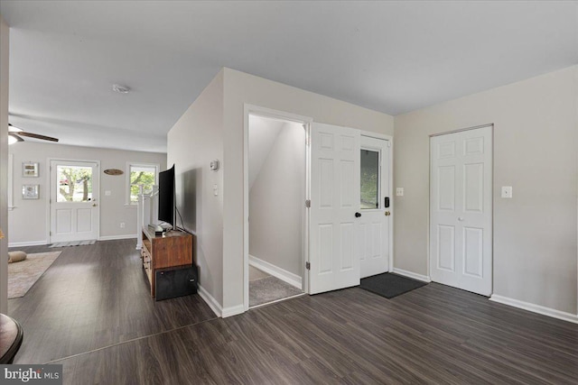 26101 Frederick Rd, Clarksburg, MD 20871 - entryway featuring baseboards and dark wood-style floors