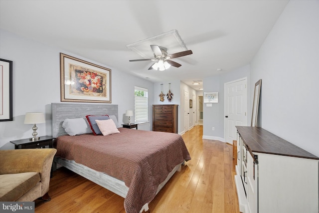 11 Weaver Dr, Evesham, NJ 08053 - bedroom with light wood-type flooring, a ceiling fan, and baseboards