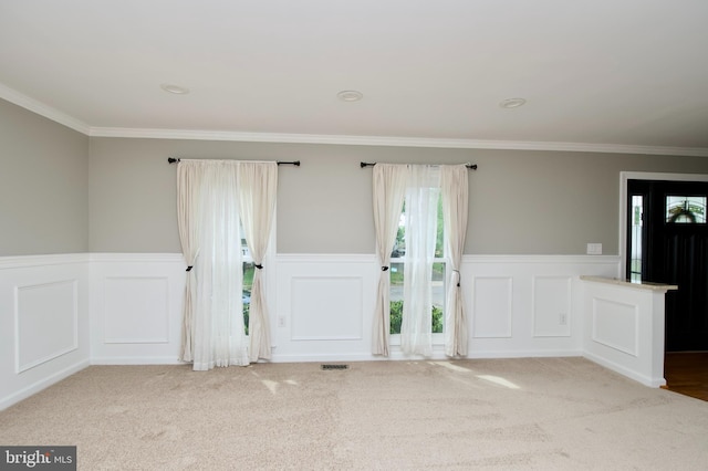 10505 Manor View Pl, Manassas, VA 20110 - foyer featuring ornamental molding, carpet, and wainscoting