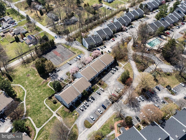 aerial view featuring a residential view