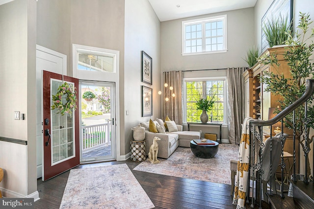 foyer with baseboards and a wealth of natural light