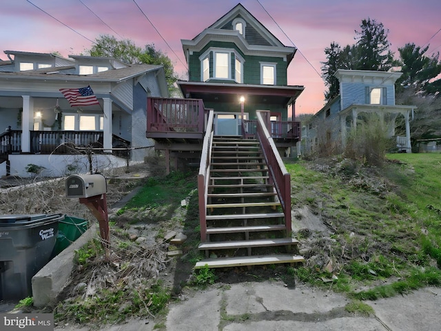 exterior space featuring stairs