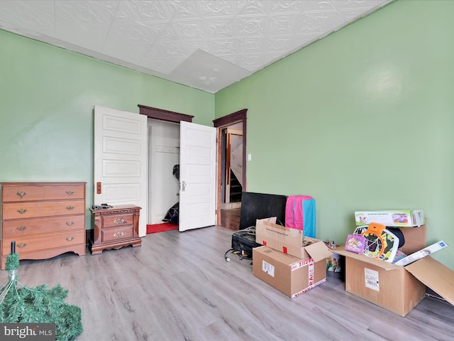 interior space with wood finished floors