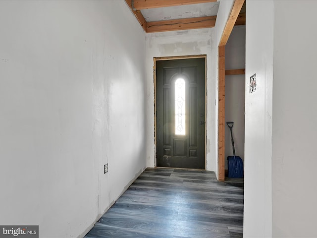 entryway with wood finished floors