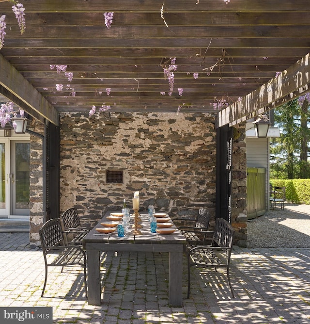 4273 Durham Rd, Kintnersville, PA 18930 - view of patio featuring a pergola