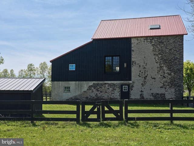 4273 Durham Rd, Kintnersville, PA 18930 - exterior space with a lawn, fence private yard, and metal roof