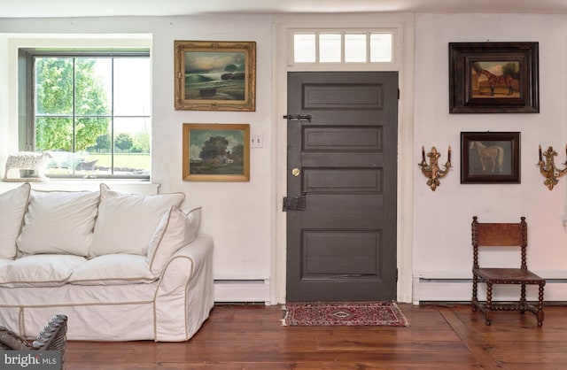 4273 Durham Rd, Kintnersville, PA 18930 - entrance foyer featuring a baseboard radiator and wood finished floors