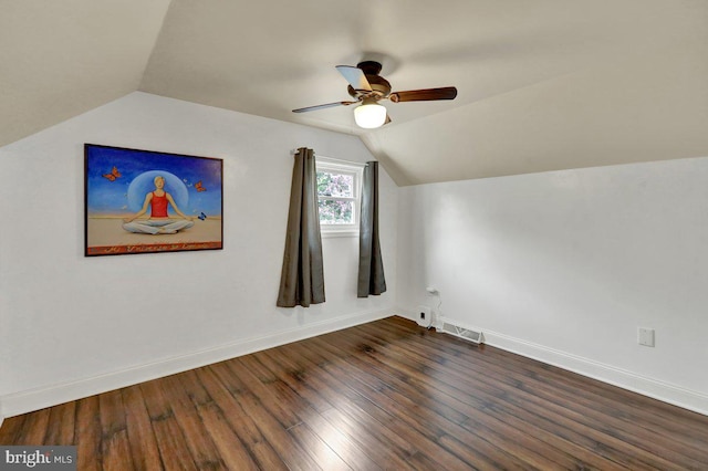 bonus room featuring baseboards, lofted ceiling, and visible vents