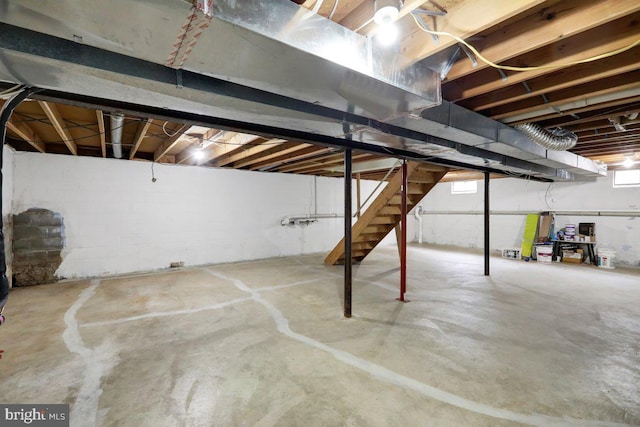basement with stairway