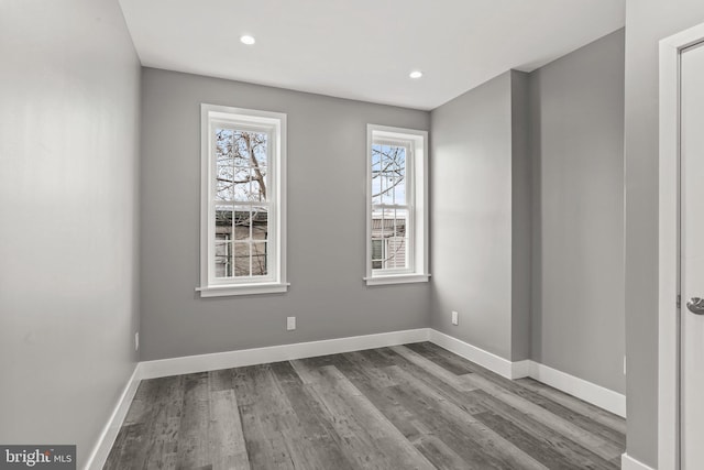 2618 N 17th St, Philadelphia, PA 19132 - empty room with wood finished floors, baseboards, and recessed lighting