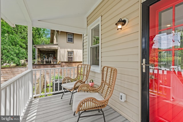 deck with covered porch
