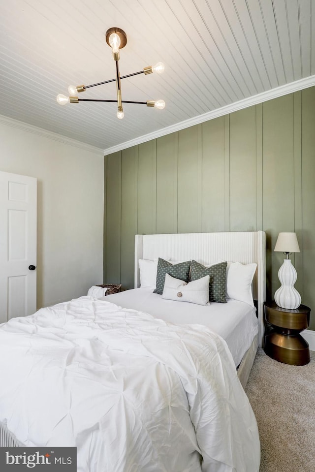 615 1st St, Lancaster, PA 17603 - carpeted bedroom featuring ornamental molding and a notable chandelier