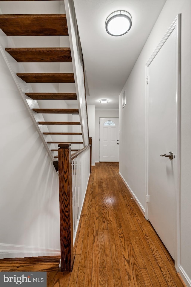 2192 Golf Course Dr, Reston, VA 20191 - corridor with wood finished floors and baseboards