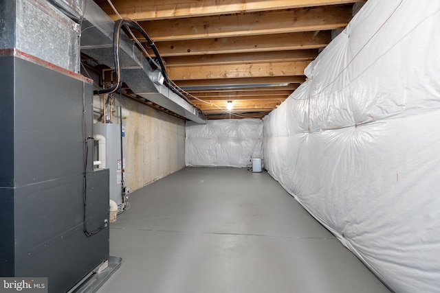 183 Mccormick Blvd, Newark, DE 19702 - unfinished basement featuring gas water heater and heating unit
