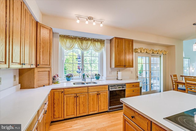 30 Revere Ct, Princeton Junction, NJ 08550 - kitchen featuring a sink, black appliances, healthy amount of natural light, and light countertops
