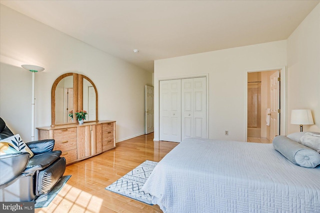 30 Revere Ct, Princeton Junction, NJ 08550 - bedroom with light wood-type flooring, a closet, and connected bathroom