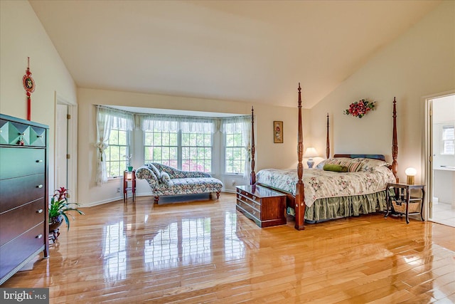 30 Revere Ct, Princeton Junction, NJ 08550 - bedroom with lofted ceiling, light wood finished floors, and baseboards