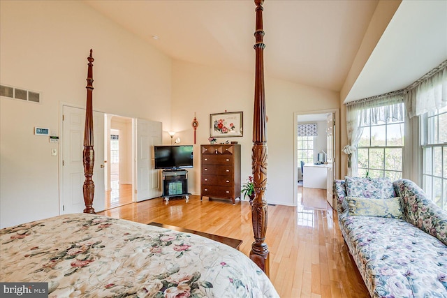30 Revere Ct, Princeton Junction, NJ 08550 - bedroom featuring light wood-style floors and high vaulted ceiling