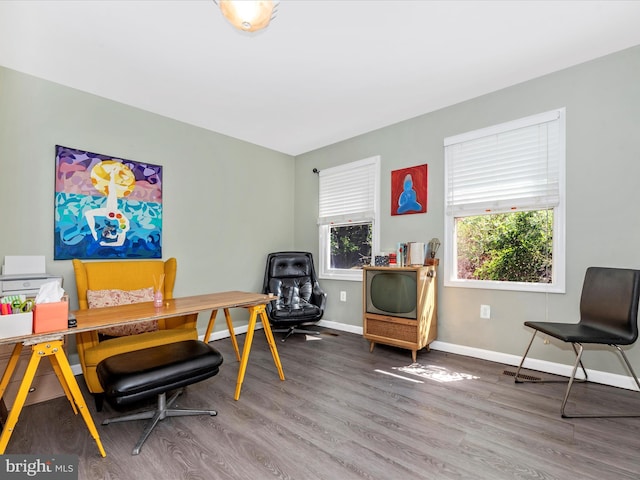 7915 Mount Pleasant Ct E, Walkersville, MD 21793 - home office featuring baseboards and wood finished floors