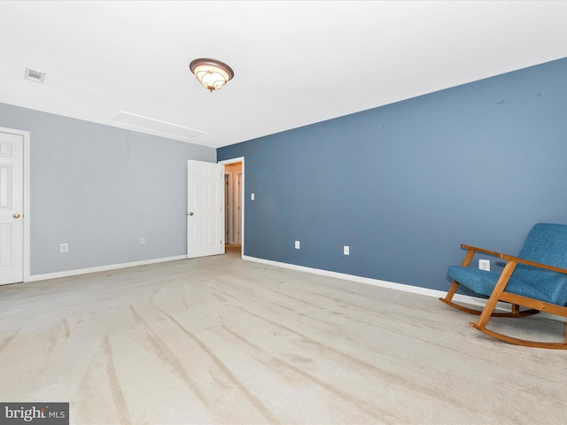 7915 Mount Pleasant Ct E, Walkersville, MD 21793 - unfurnished room featuring baseboards, attic access, carpet flooring, and visible vents