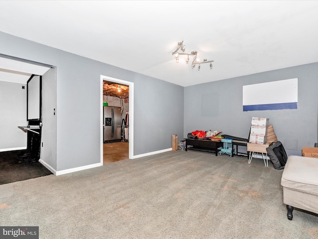 7915 Mount Pleasant Ct E, Walkersville, MD 21793 - living area featuring carpet floors and baseboards
