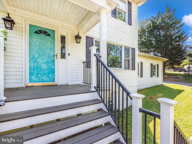 7915 Mount Pleasant Ct E, Walkersville, MD 21793 - doorway to property featuring a lawn