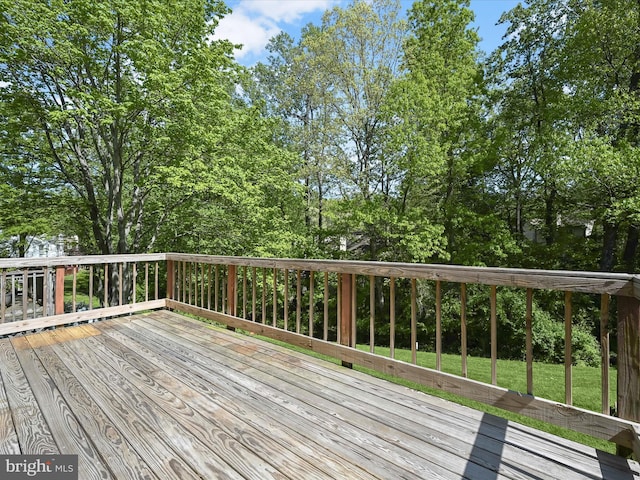 deck with a yard