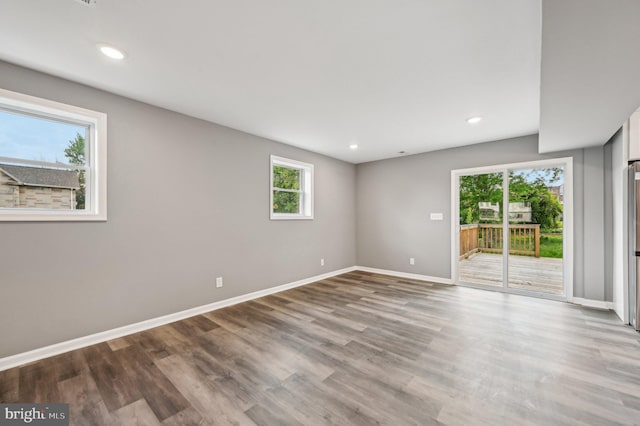 1954 Sponson St, Baltimore, MD 21230 - empty room featuring wood finished floors, baseboards, and recessed lighting