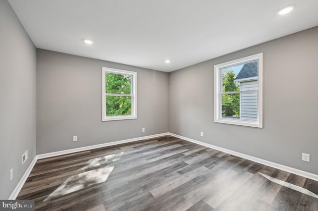 1954 Sponson St, Baltimore, MD 21230 - spare room with recessed lighting, baseboards, and dark wood finished floors