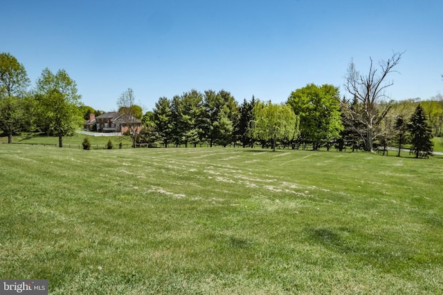 view of yard with a rural view