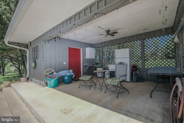 view of patio / terrace with a ceiling fan