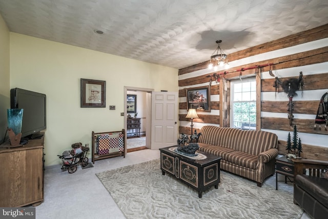 view of carpeted living area