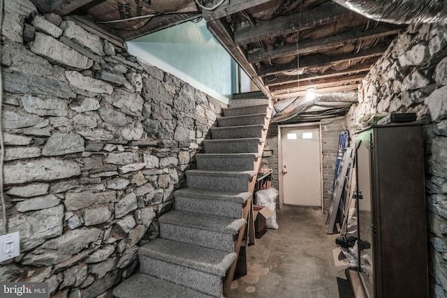 below grade area with stairway