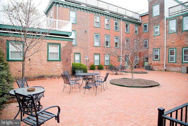 view of patio / terrace featuring central AC unit