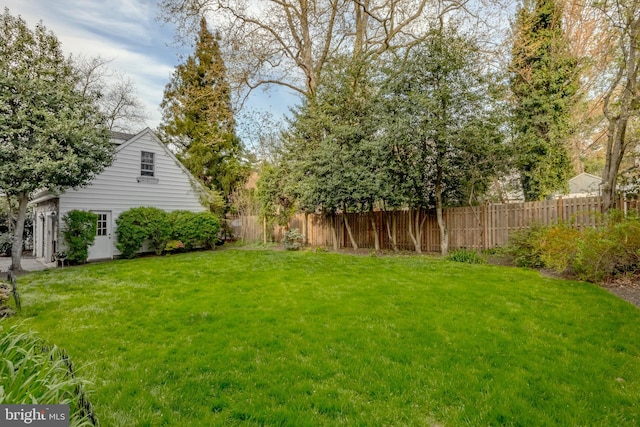 view of yard featuring fence