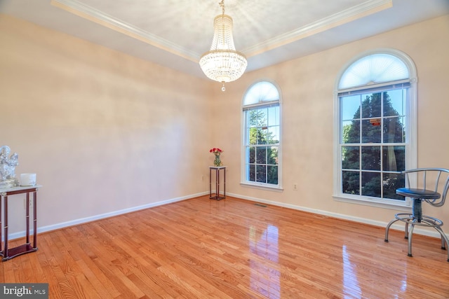 1249 Canon Way, Westminster, MD 21157 - empty room with crown molding, baseboards, wood finished floors, and a chandelier