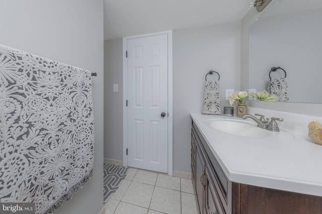 bathroom featuring tile patterned flooring and vanity